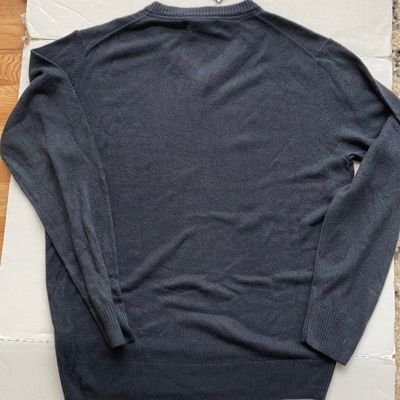 Polo navy vneck pull over long sleeve sweater - Picture 8 of 15